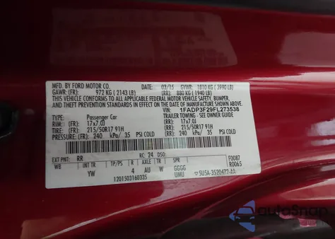 2015 Ford Focus Se from USA, damaged, VIN 1FADP3F29FL273538